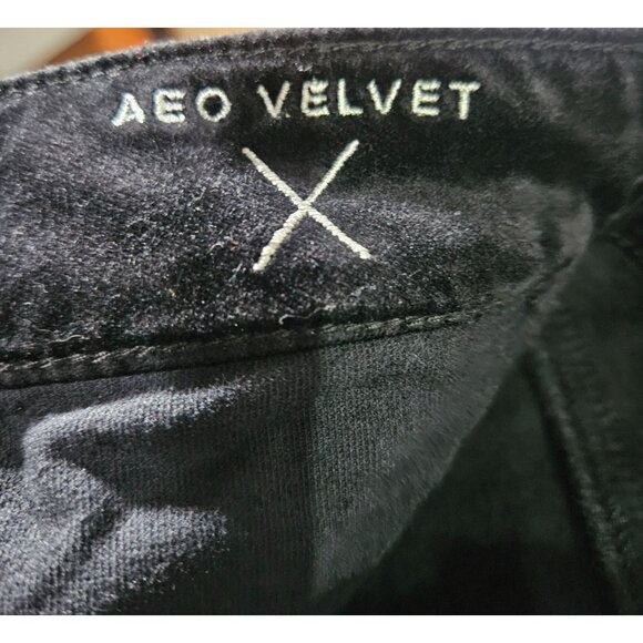 AEO Velvet Jeggings Women's Black Super Stretch Skinny Size 6 VTG Old School - Picture 9 of 16
